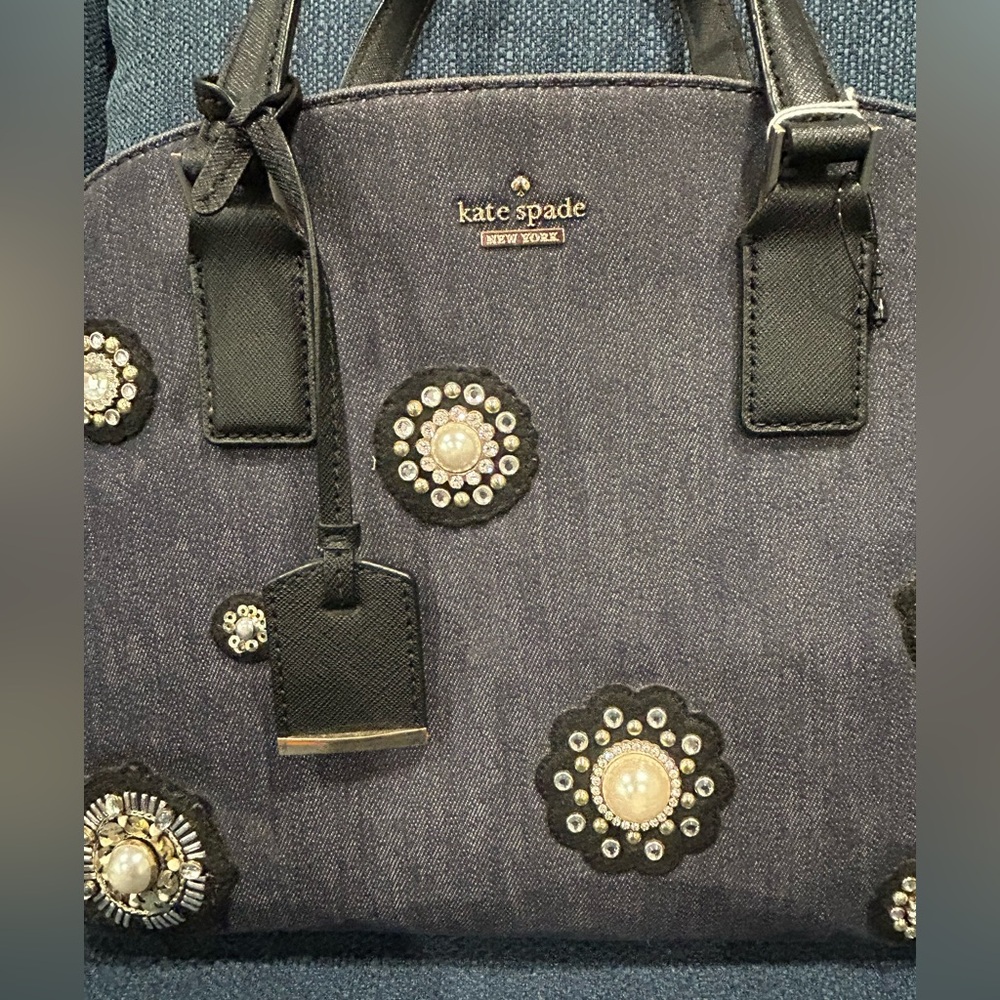 Kate Spade Cameron Street Lottie Denim Satchel and matching Wallet - Picture 8 of 16